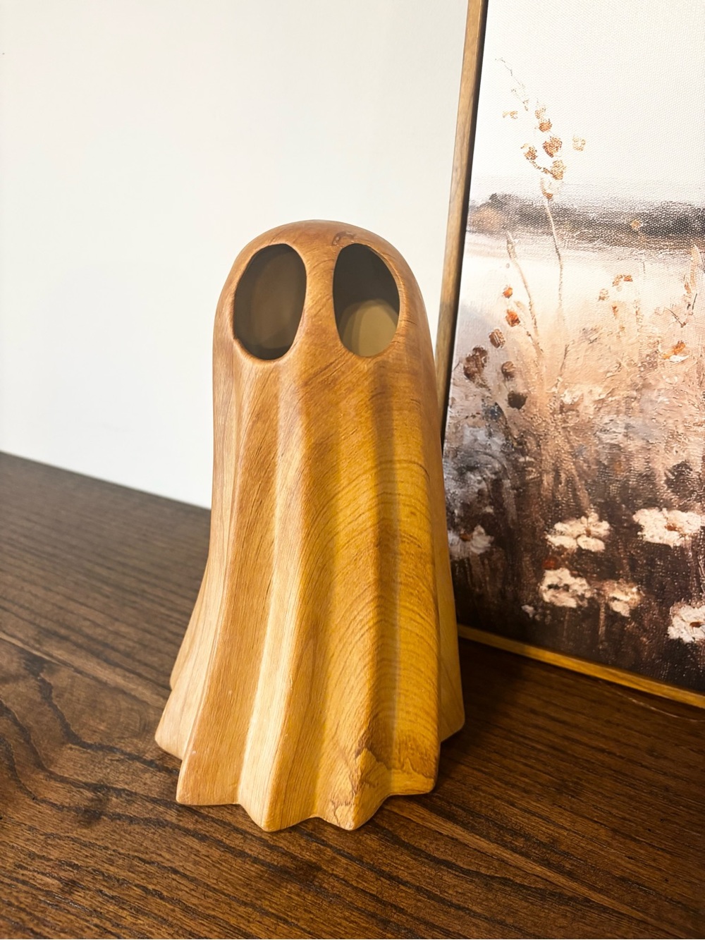 HTF NEW Wood Ceramic Ghost Ghostie